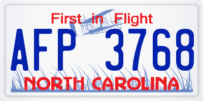 NC license plate AFP3768