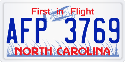 NC license plate AFP3769