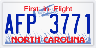 NC license plate AFP3771