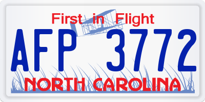 NC license plate AFP3772