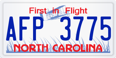 NC license plate AFP3775