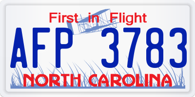NC license plate AFP3783