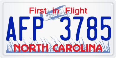 NC license plate AFP3785