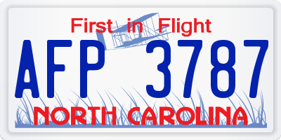 NC license plate AFP3787
