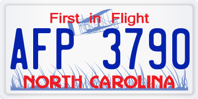 NC license plate AFP3790