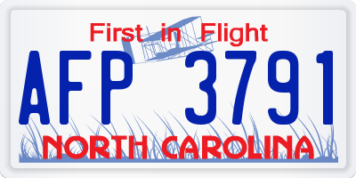 NC license plate AFP3791