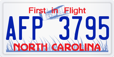 NC license plate AFP3795
