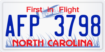 NC license plate AFP3798
