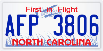NC license plate AFP3806