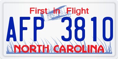 NC license plate AFP3810
