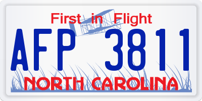 NC license plate AFP3811