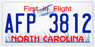 NC license plate AFP3812