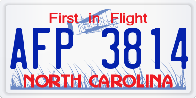 NC license plate AFP3814
