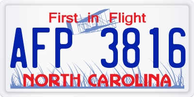 NC license plate AFP3816