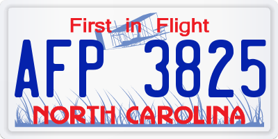 NC license plate AFP3825
