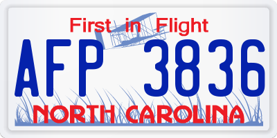 NC license plate AFP3836