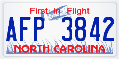 NC license plate AFP3842
