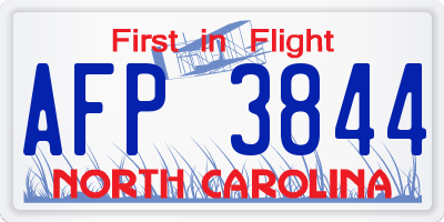 NC license plate AFP3844