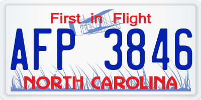 NC license plate AFP3846