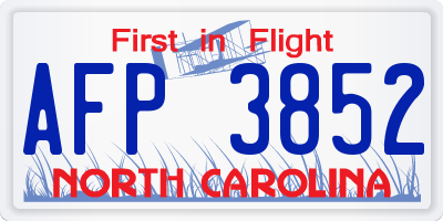 NC license plate AFP3852