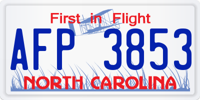 NC license plate AFP3853