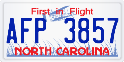 NC license plate AFP3857