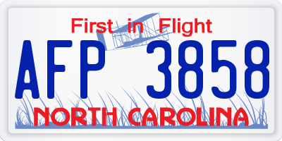 NC license plate AFP3858