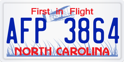 NC license plate AFP3864