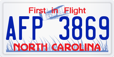 NC license plate AFP3869