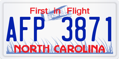 NC license plate AFP3871