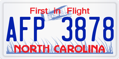 NC license plate AFP3878