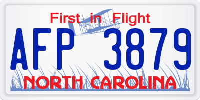 NC license plate AFP3879