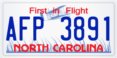 NC license plate AFP3891
