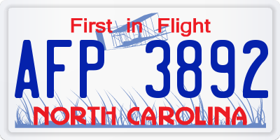 NC license plate AFP3892