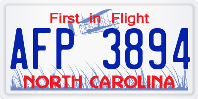NC license plate AFP3894