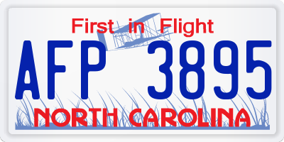 NC license plate AFP3895