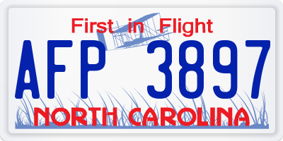 NC license plate AFP3897