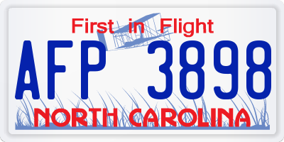 NC license plate AFP3898