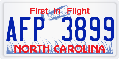 NC license plate AFP3899