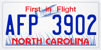 NC license plate AFP3902