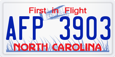 NC license plate AFP3903