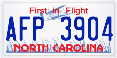 NC license plate AFP3904