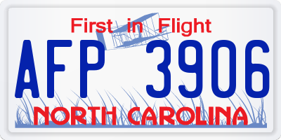 NC license plate AFP3906