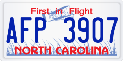 NC license plate AFP3907