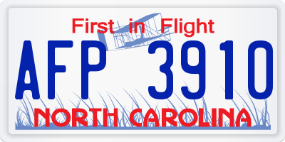 NC license plate AFP3910