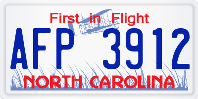 NC license plate AFP3912