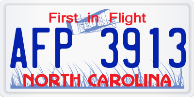 NC license plate AFP3913