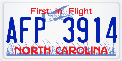 NC license plate AFP3914