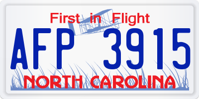 NC license plate AFP3915