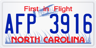 NC license plate AFP3916